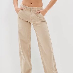 AE Stretch Low-Rise Baggy Wide-Leg Pant Khaki